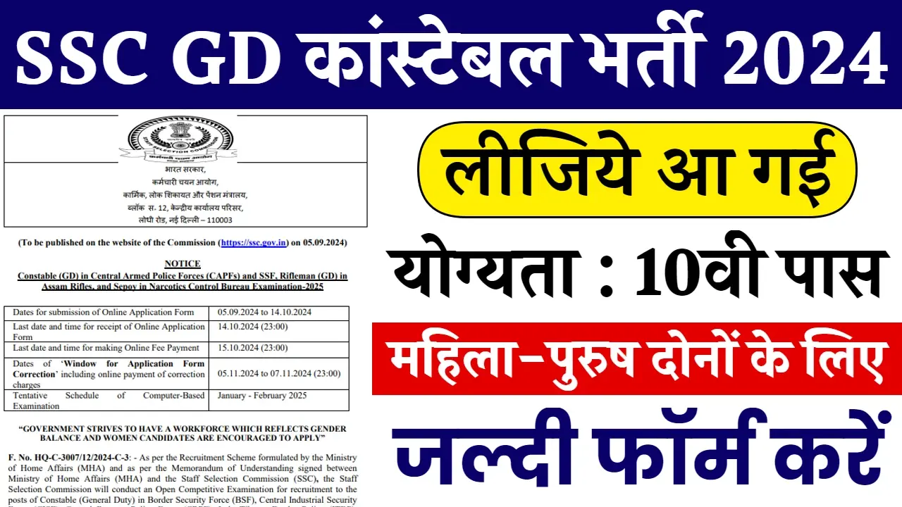 SSC GD Constable Bharti 2024 SSC GD