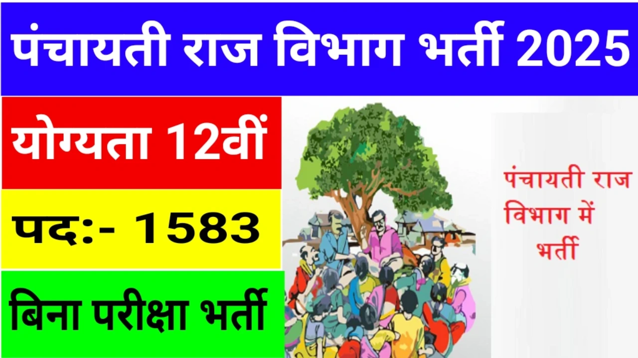 Panchayati Raj Vibhag 1583 Recruitment